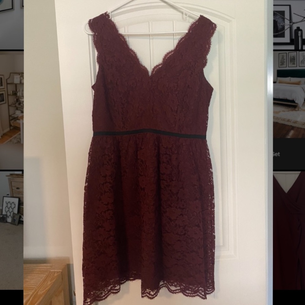 Loft size 8 maroon cocktail dress